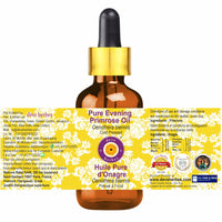 Deve Herbes Pure Evening Primrose Oil (Oenothera biennis) with Glass Dropper Cold Pressed 10ml (Pack of 1)(0.33 oz)