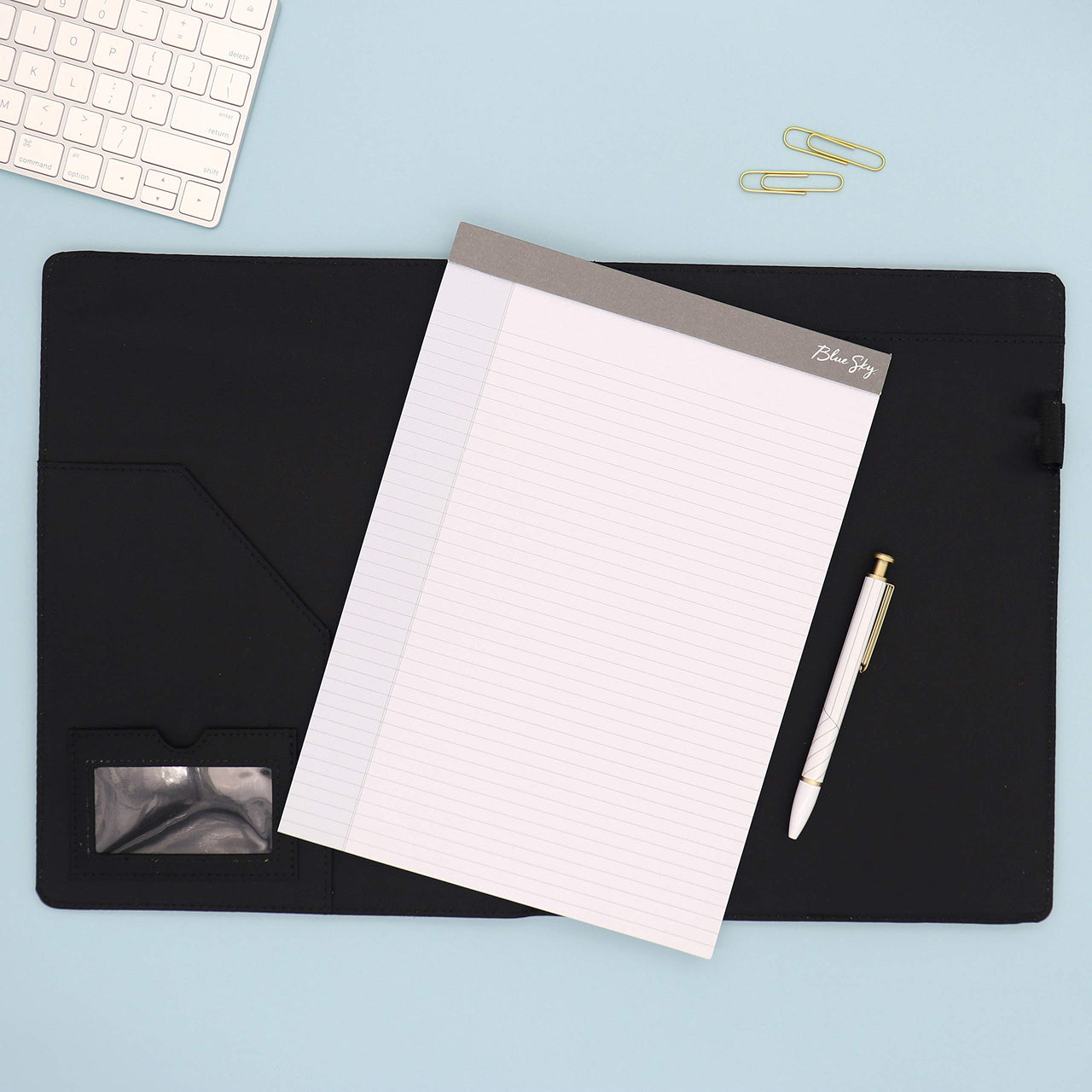 Blue Sky Professional Padfolio: Comprehensive Portfolio and Efficient Document Organizer, Ideal Business Accessory for Modern Professionals, 9.5" x 12" 8.5” x 11"