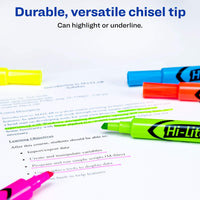 AVERY Hi-Liter Desk-Style Highlighters, Smear Safe Ink, Chisel Tip is great for sketch book art, 12 Assorted Colors (98034) 12 Count (Pack of 1) 12 highlighters
