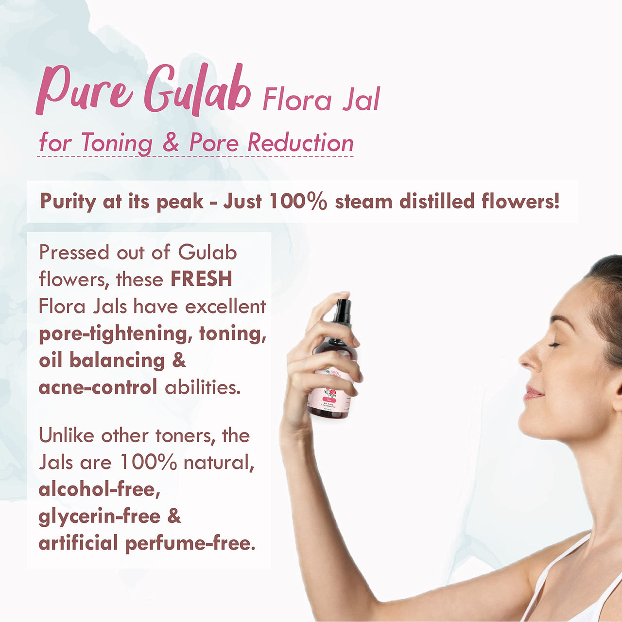 Nat Habit Cold Pressed Oil Combo Castor Hair Oil 200 ml and Pure Gulab Flora Jal (Toner) 100 ml-With Vit-E & Anti-Inflammatory Properties For Hair Care & Skin Care