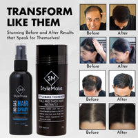 STYLEMAKE Thickener Hair Loss Concealer - Hair Building Fibers 28Gm - Hair Fibers For Thin & Fine Hair - Hair Thickening Fibers For Men & Women (Dark Brown), 28 Grams