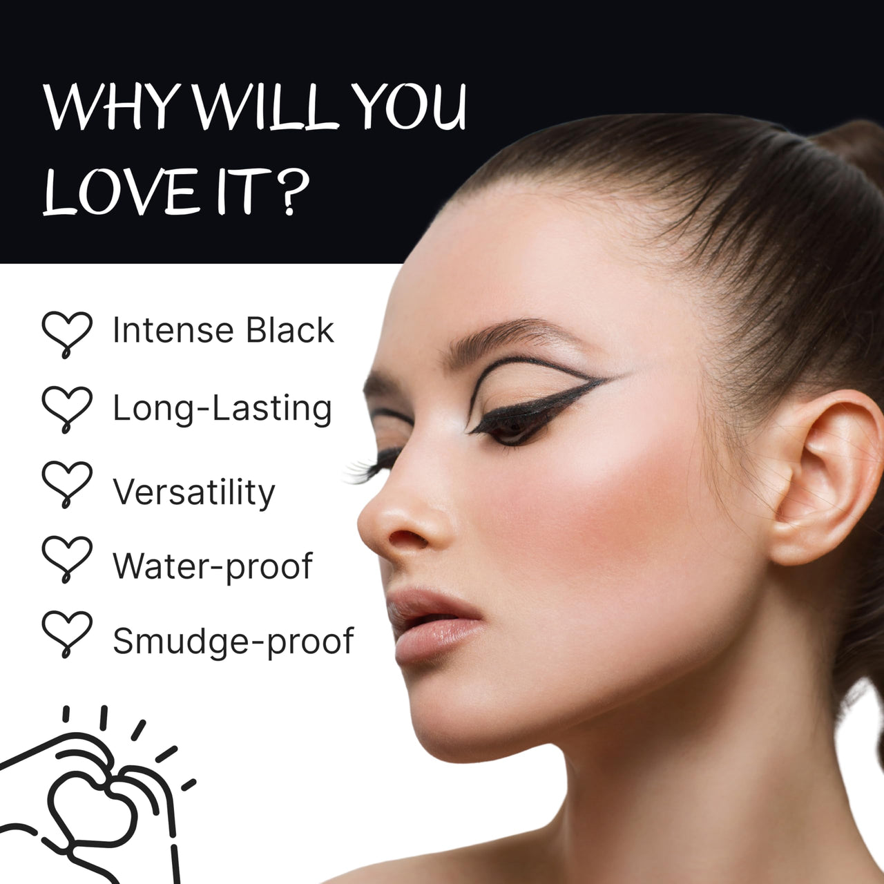 Jersy Girl by Fashion Colour Kajal and Eyeliner With Brush|24 Hours Long Lasting and Smudge Proof | Waterproof | Intense Colour | 2 in 1 Kajal and Eyeliner Combo | Lasting Drama Gel Eyeliner | 3.8g (Black)