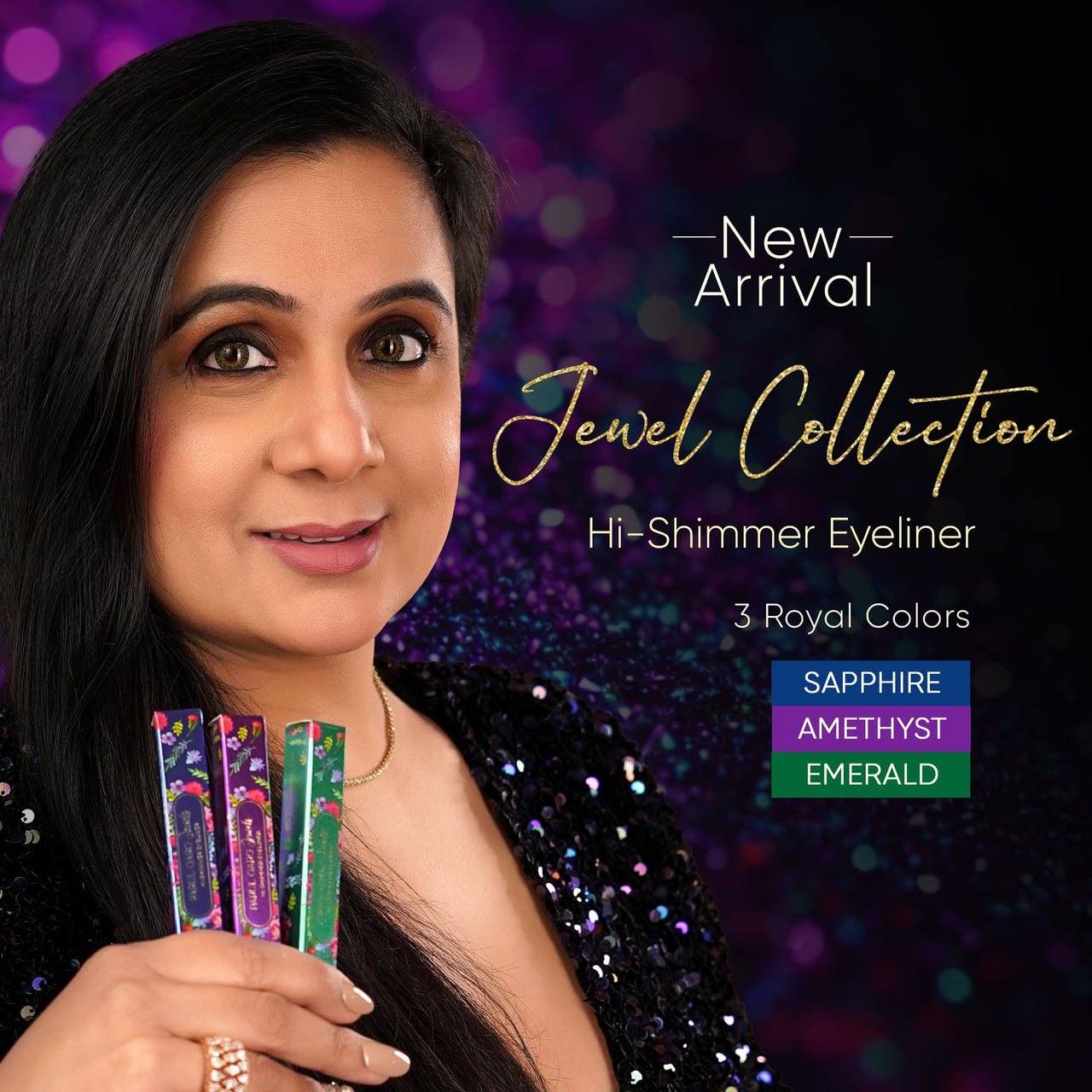 Parul Garg Beauty Hi-Shimmer Liquid Eyeliner – Smudge-Proof, Water-Resistant & Quick-Drying | Long-Wear, Precision Tip & Glitter Finish for Intense Shine | Amethyst Purple | 5ml