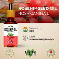 Organix Mantra Rosehip Seed Body Oil for Face Wrinkles, Fine Lines, Under Eye, Curly Hair | 100% Pure, Natural & Cold Pressed Oil, 30ML
