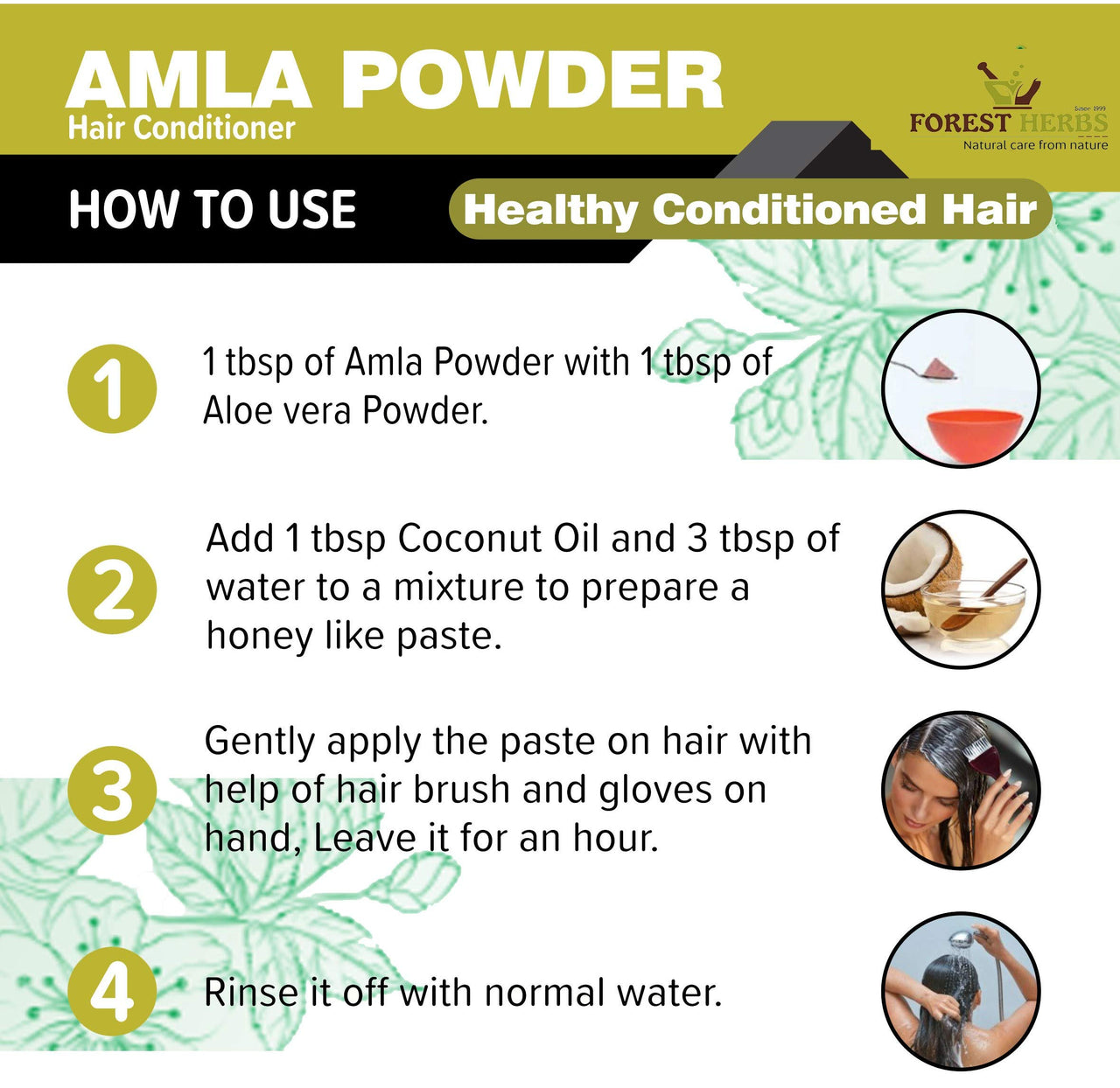 The Forest Herbs Natural Care From Nature Pure Amla Powder For Hair Growth (250 Grams) | Ideal for Hair, Eating, Drinking & Skin