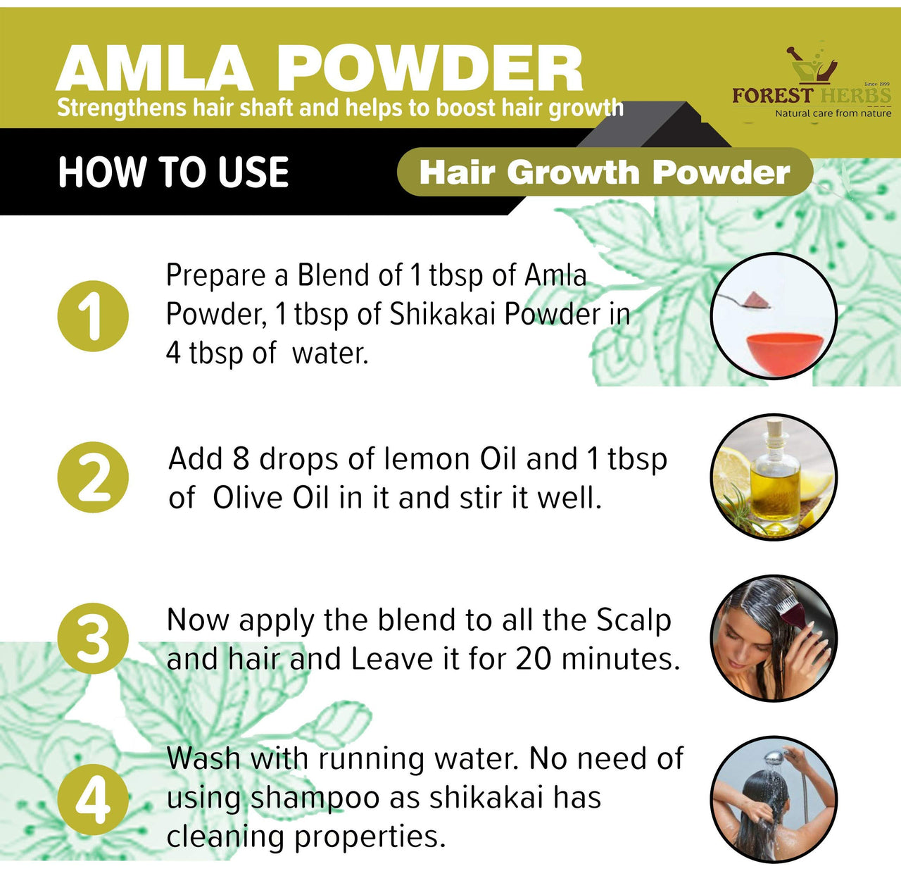 The Forest Herbs Natural Care From Nature Pure Amla Powder For Hair Growth (250 Grams) | Ideal for Hair, Eating, Drinking & Skin