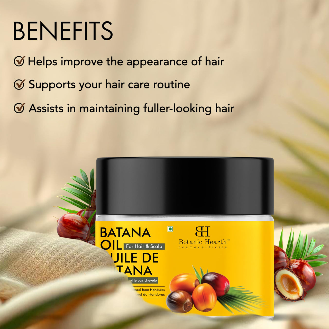 Botanic Hearth Batana Oil - Butter 100 ml - Deeply Nourishing & Revitalizing Hair & Skin Care