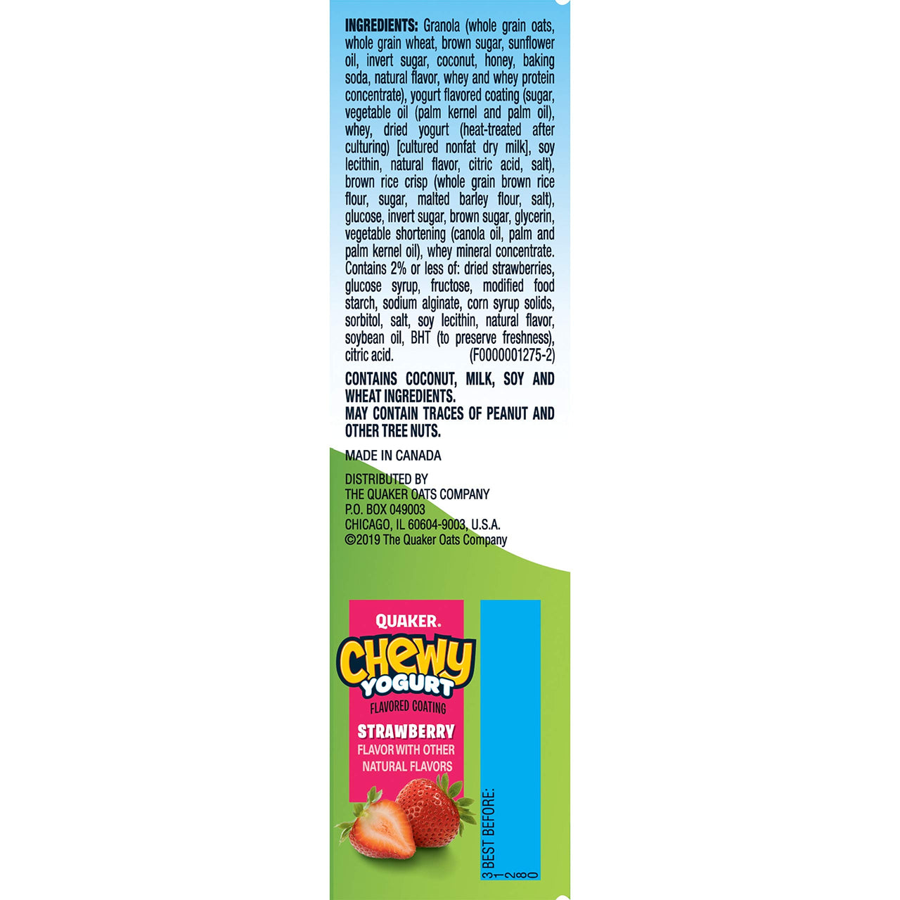 Quaker Chewy Yogurt Granola Bar, Strawberry 5 Count (Pack of 1)
