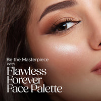 Hilary Rhoda Flawless Forever Face Palette | Highlighter, Contour & 2 Blushes | All-in-one Face Makeup Kit | Highly Pigmented & Long Lasting Face Palette | 11.2g (Dark- Shade 03)