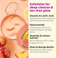 PLIX - THE PLANT FIX Peaches & Lemon Detan Bump Eraser Scrub (200g), Body Lotion SPF 30 (150ml), & Pineapple Smooth Skin Juicy Body Wash (236ml) | Removes Tan, & Smoothens Strawberry Skin