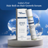Man Matters Advanced Beard&Hair Serum Roll On 25Ml With Derma Roller 0.5 Mm|Redensyl,Anagain,Aminexil&Rosemary|Reactivates Hair Cells,Improves Beard&Hair Density&Promotes Thicker Growth, 50 Grams