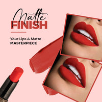 INSHINE Absolute Matte Lipstick - Long-lasting, Transfer-resistant, Velvety Matte Finish with Intense Color, Up to 12 Hours Wear | Perfect for Sophisticated Lips - RUBY RED