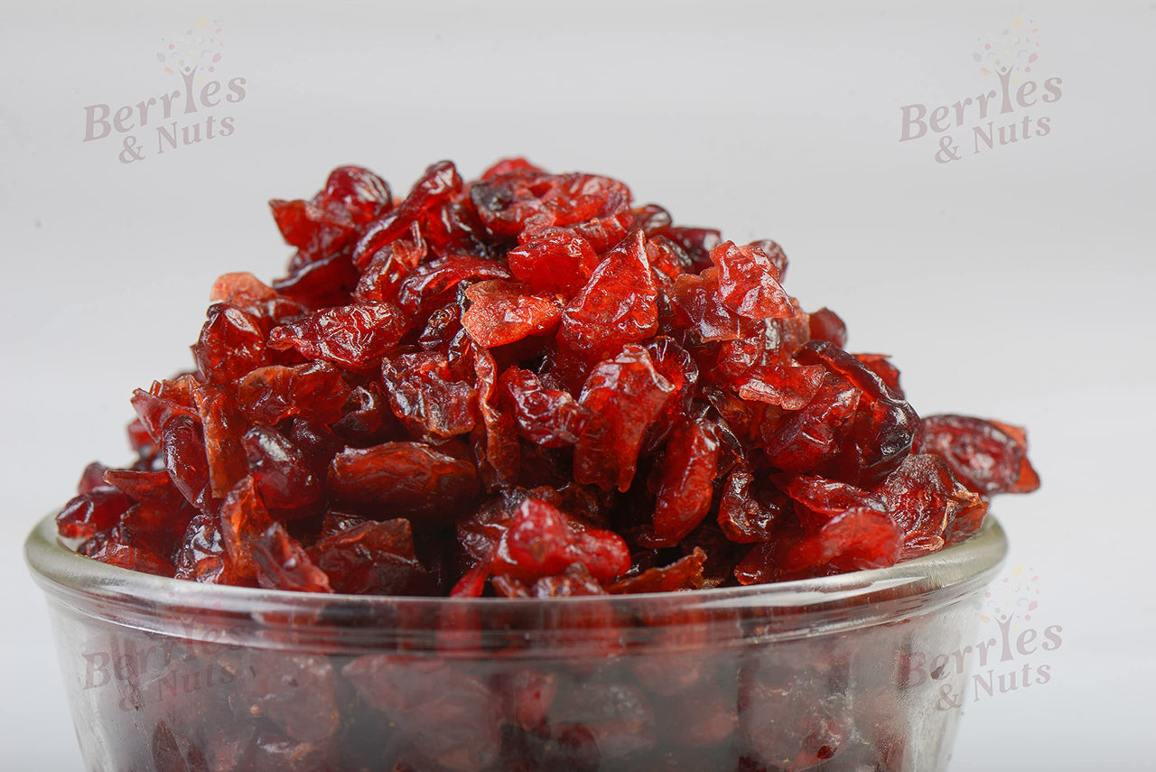 Berries And Nuts Premium Whole Dried Cranberries 1 Kg| Antioxidant Rich, Dietary Fiber, No Gluten, Immunity Booster | 5 Pack of 200 Grams