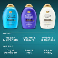 OGX Renewing + Argan Oil of Morocco Hydrating Growth Hair Shampoo to Help Moisturize, Soften & Strengthen Hair Paraben Sulfate Free 385 ml
