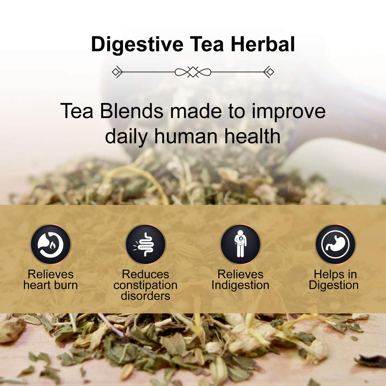 The Tea Heaven | Tea Gift - Digestive Herbal Tea(Wellness Tea) -Relieves Gas and Stomach Discomfort- 100% Organic Ingredients- 17 Tea Bags(16+1 Free Sample)- No Caffeine