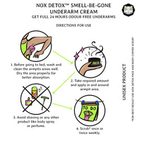 NOX DETOX Underarm Cream | Deodorant for Men & Women with Vitamin E & Kojic Acid | Controls Odour 24+ Hrs | Cleans Dark Underarms | No Aluminium | All Skin Type + Sensitive Skin | Natural & Vegan