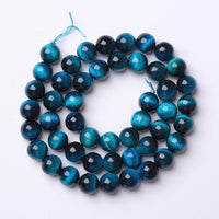10mm 38pcs Blue Tiger Eye Gemstone Loose Beads Natural Round Crystal Energy Stone Healing Power for Jewelry Making 1 Strand 15