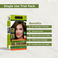 INDUS VALLEY Damage Free Natural Gel Hair Colour for Women | Ammonia & PPD Free Organic Hair Colour with 100% Grey Coverage, Long Lasting Hair Color Trial Pack (Medium Brown, 65 ml)