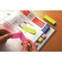 3M Post-it Page Markers, Assorted Colors, 1/2 in x 2 in, 100 Sheets/Pad, 5 Pads/Pack (670-5AN)