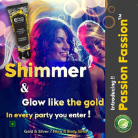 Passion Fassion Gold and Silver Shimmer Bling Lotion | Party look with Long Lasting Fragrance & BUY 1 GET 1 FREE