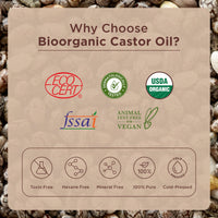 Indus Valley Bio Organic Castor Oil For Extra Virgin Cold - Pressed Organic Hair & Skin - 200 ml