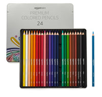 Basics Premium Colored Pencils, Soft Core, 24 Count, Pack of 1, Multicolor 24 Count (Pack of 1)