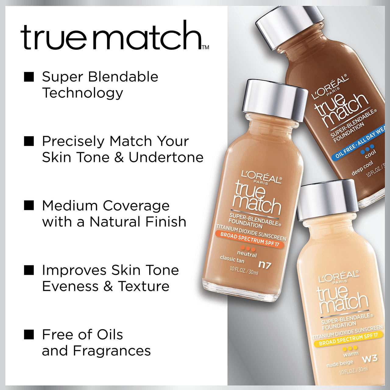 L'Oreal Paris True Match Super Blendable Radiant Powder Concealer - Fresh Beige W4.5, 1.0 Ounces Radiant Finish