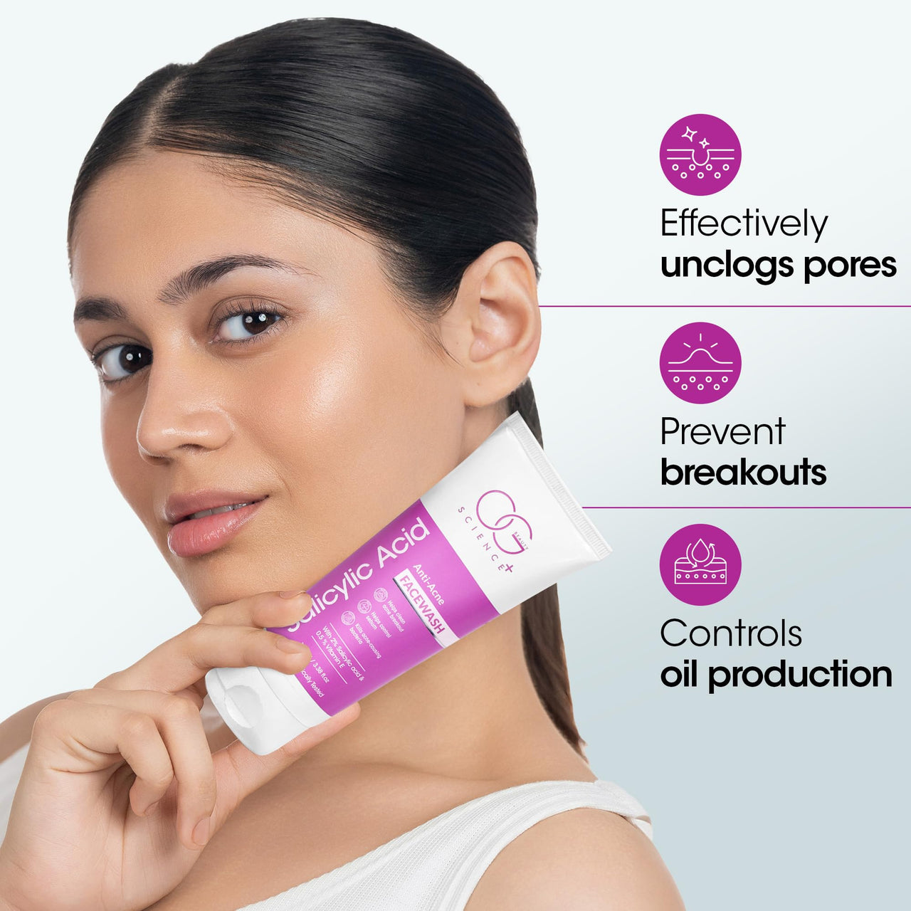 OG BEAUTY Science+ 2% Salicylic Acid Face Wash For Deep Pore Cleansing, Acne Prevention, and Skin Revitalization | Suitable for All Skin Types 100 ML