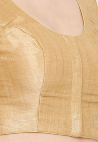 S SALWAR STUDIO Women's  Gold Mulbury Silk Readymade Saree Blouse