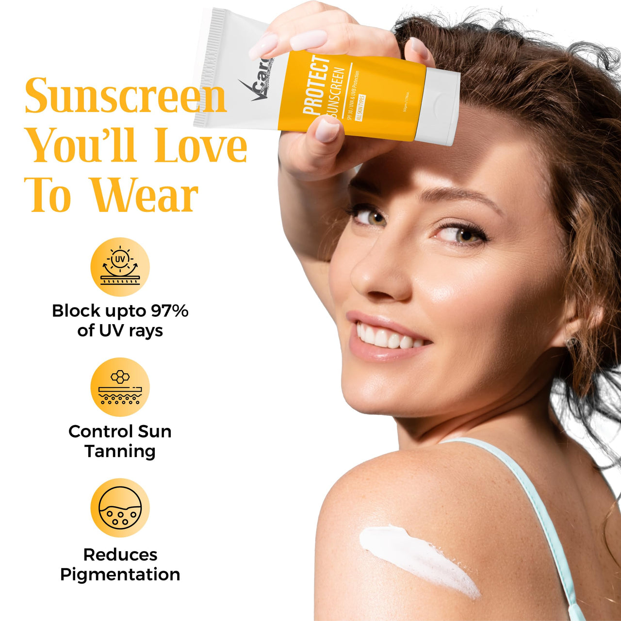 Vcare 3-In-1 CMS Kit|Detox Cleanser, Hydrate Moisturizer and Protech Sunscreen SPF 50| Suitable for All Skin Types| Day & Night Brightening Skincare Gift Set -50gm