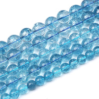 10mm 38pcs Blue Topaz Crystal Quartz Natural Stone Beads Energy Stone Healing Power Loose Beads for Jewelry Making DIY Bracelet Necklace Earrings Blue Crystal 10mm