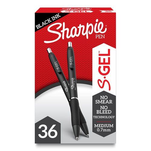 Sharpie S-Gel, Gel Pens, Drawing Pens, Gel Ink Pens For Journaling, Writing Pens, Coloring Pens, Medium Point Pens (0.7Mm), Black Ink Gel Pen, 36 Count 36 Count (Pack of 1)