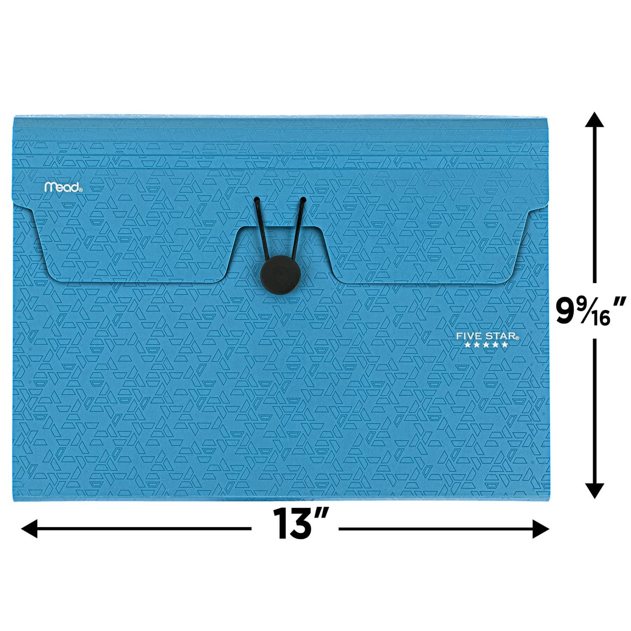 Five Star 6 Pocket Expanding File Organizer, Plastic Expandable File Folders with Pockets and Tab Inserts, Holds 11" x 8-1/2", Bungee Closure, Tidewater Blue (72393)