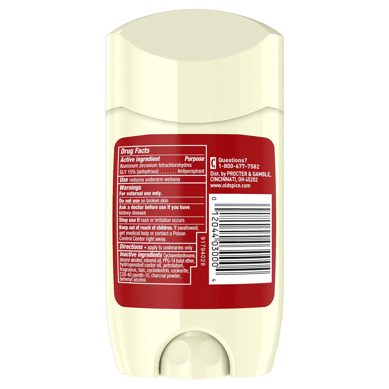 Old Spice Invisible Solid Antiperspirant Deodorant for Men Volcano with Charcoal Scent Inspired by Nature 2.6 oz