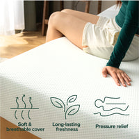 ZINUS 6 Inch Green Tea Memory Foam Mattress [New Version], Queen, Fiberglass free, Medium Firm Feel, Zoned Pressure Relief, Certified Safe Foams & Fabric, Mattress in A Box 6