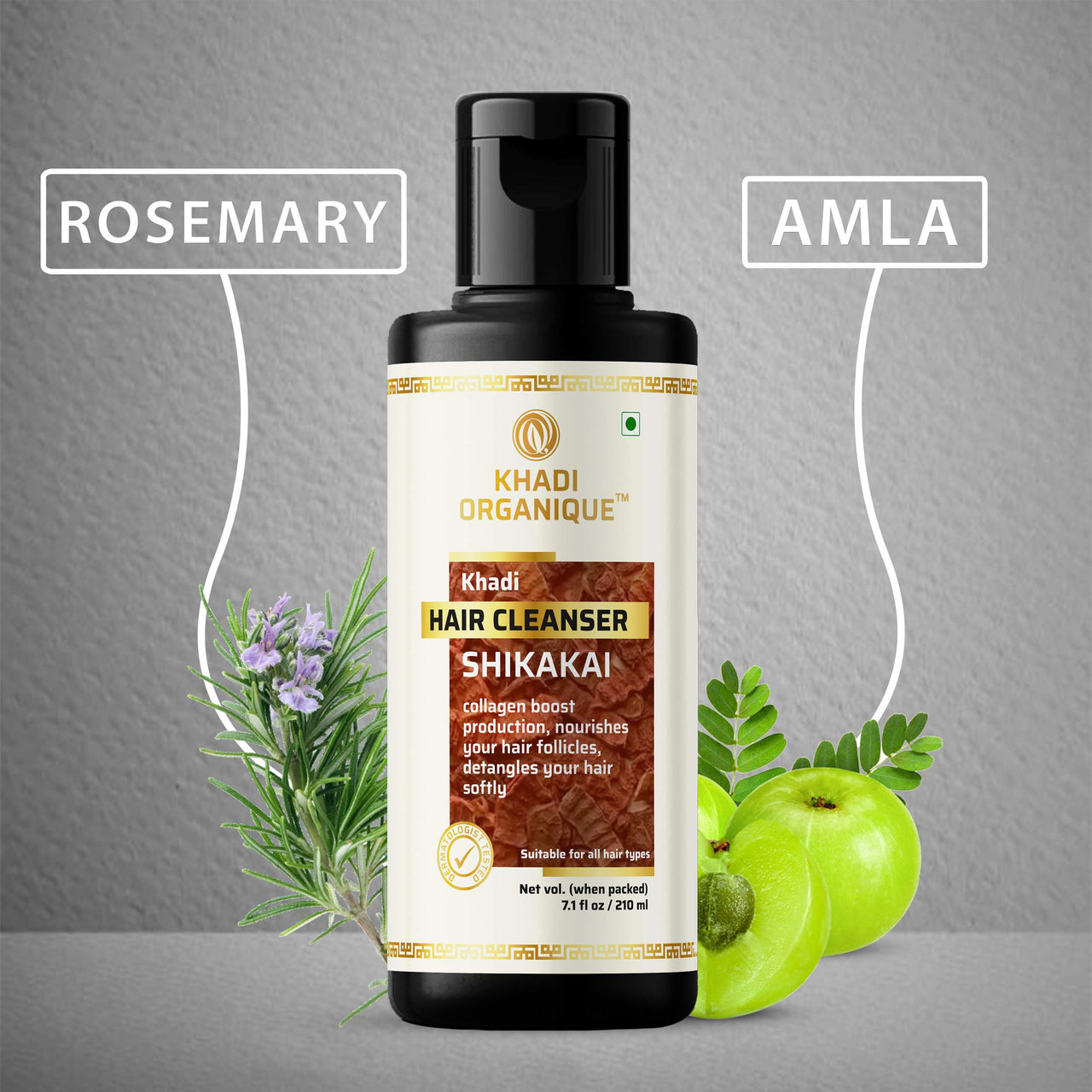 Khadi Organique Shikakai Shampoo/Cleanser Pack Of 2, (420 ML)