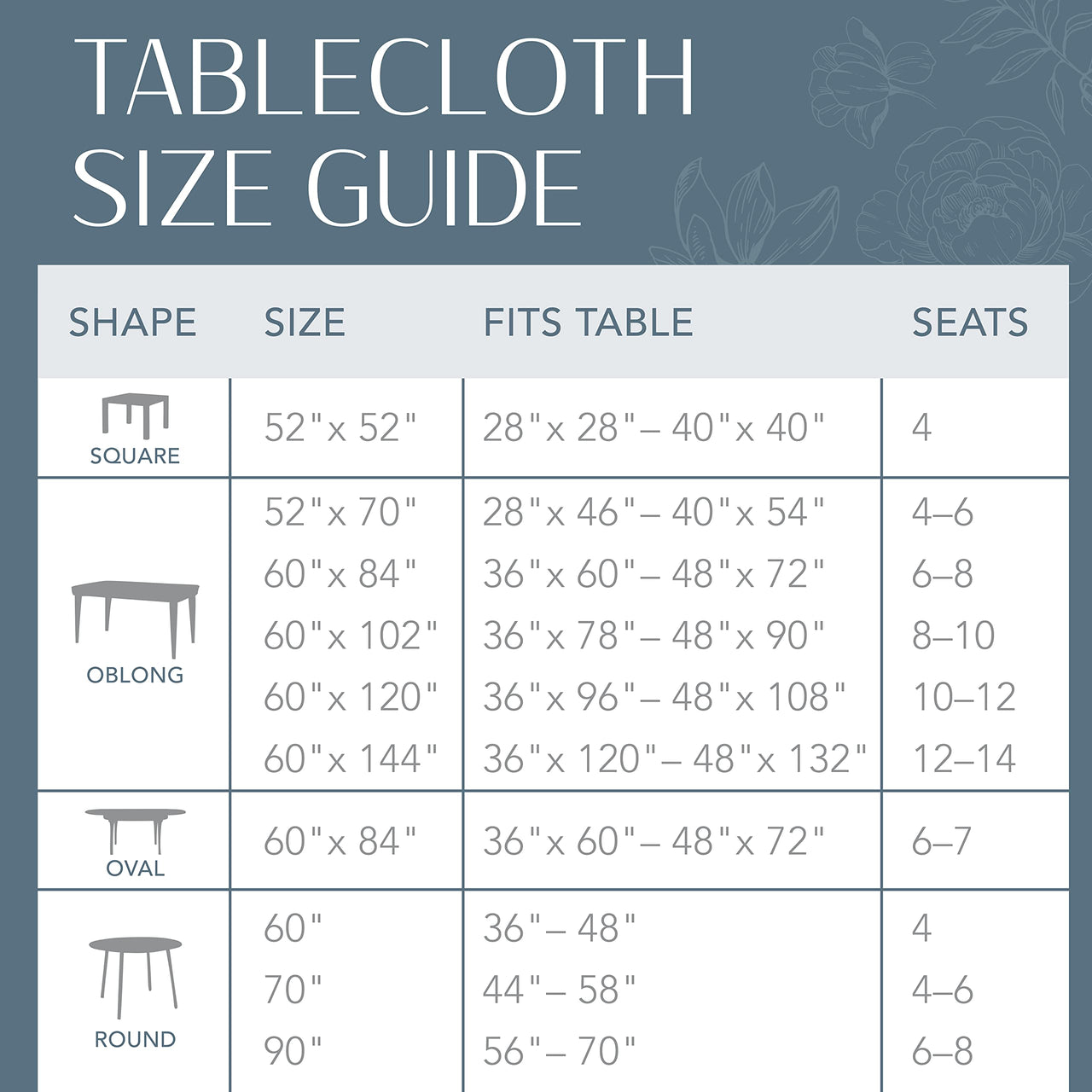 Elrene Home Fashions Caiden Elegance Damask Fabric Tablecloth, 70" Round, Silver Tablecloth (1)