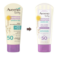 Aveeno Baby Continuous Protection Zinc Oxide Mineral Sunscreen Lotion for Sensitive Skin with, 88ml