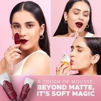 Hilary Rhoda Touch Of Mousse Lipstick | Matte Finish & Long Lasting | Infused with Vitamin E | Weightless & Liquid Lipstick with Mousse Finish | Smudge & Water Proof | Vegan - 5ml (Extra Maroon - Shade 12)