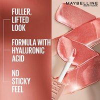 Maybelline New York Smooth And Non-sticky Lifter Gloss - Petal | Tinted Lip Gloss With Hyaluronic Acid for Hydrated & Plump Lips | Non-Sticky application | Long-lasting Fuller & Lifted Look | 5.4ml