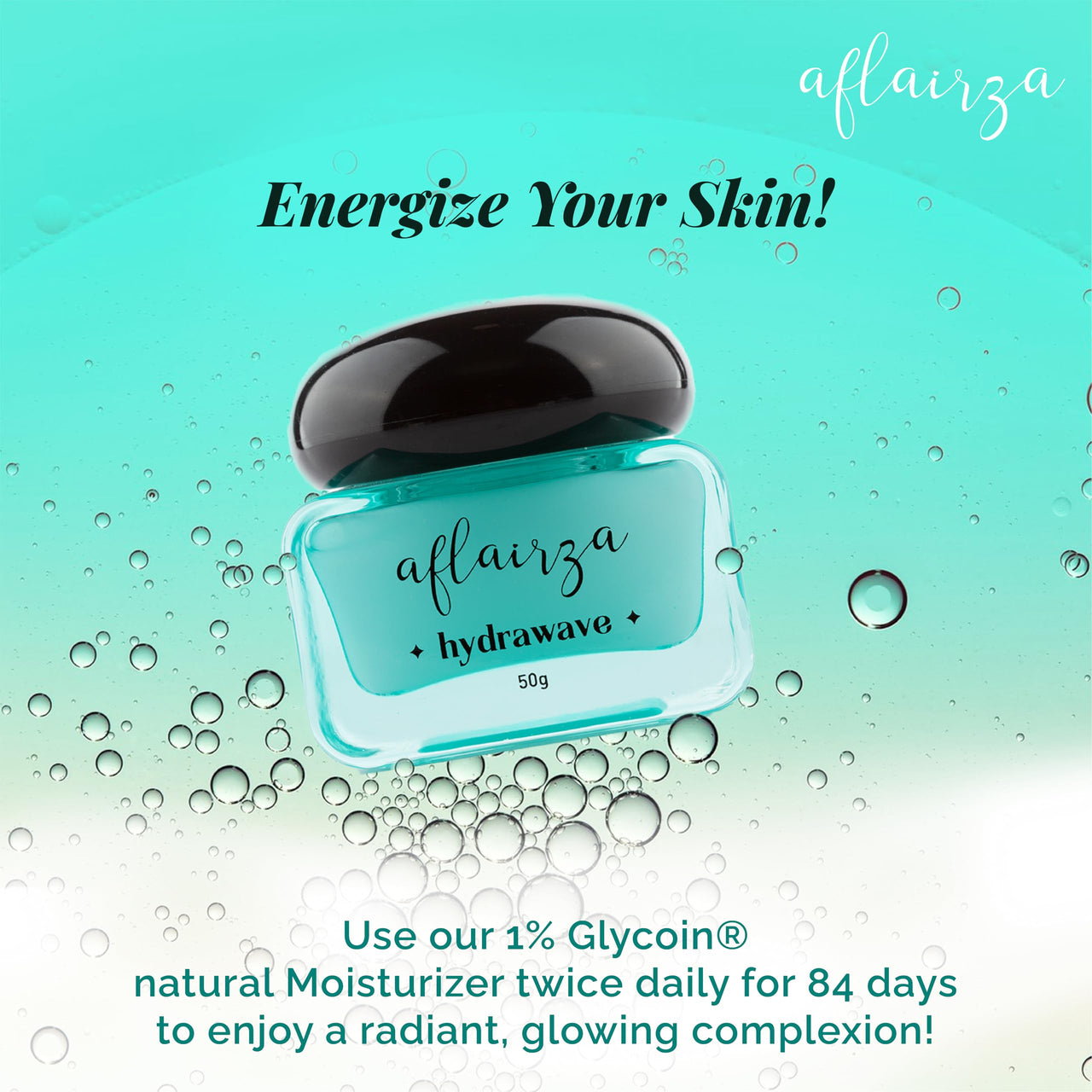 Aflairza Hydrawave Water Based Moisturizer Face Cream for Anti Aging - Lightweight - With Glycoin - Daily Skin Hydration, Brightening & Lightening, Oil Free, For All Skin Types (30 ml)