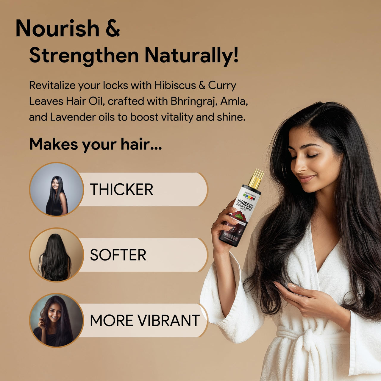 Organix Mantra Hibiscus & Curry Leaves Hair Oil | Advanced Follicle Activation | Infused with Bhringraj, Amla, Rosemary, Peppermint & Lavender Oils | Promotes Thicker, Stronger Hair 120ML