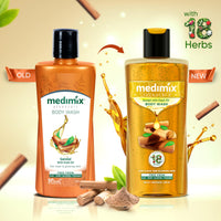 Medimix Ayurvedic Body wash, Sandal With Eladi Oil For Clear, Glowing And Tan-Free Skin 250ml + 50ml | Herbal Shower Gel | Paraben-free & Sulphate-free