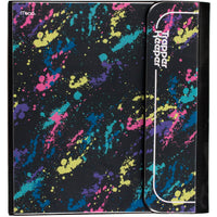 Trapper Keeper Binder, Retro Design, 1 Inch Binder Includes 2 Folders and Extra Pocket, Metal Rings and Spring Clip, Secure Storage, Paint Splatter, Mead School Supplies (260038FO-ECM)