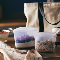 Stasher Reusable Silicone Storage Bag, Food Storage Container, Microwave and Dishwasher Safe, Leak-free, Bundle 4-Pack, Blue + Lavender