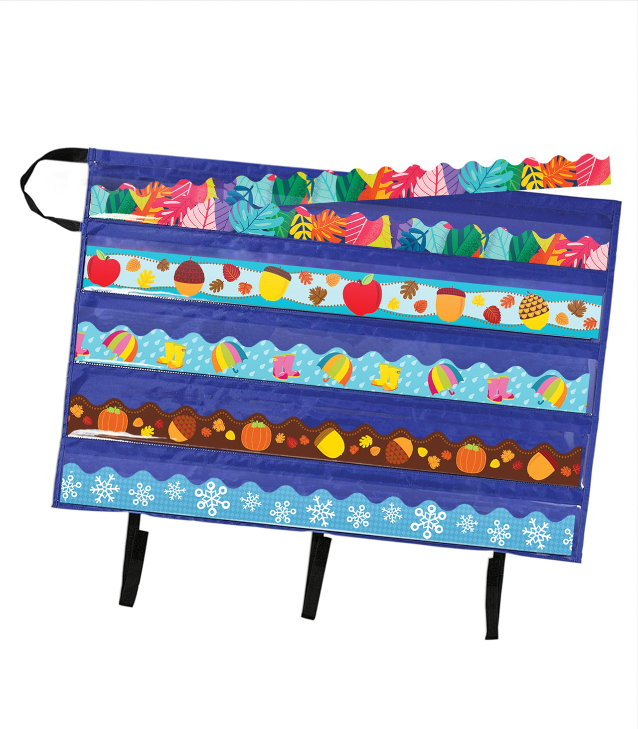 Carson Dellosa Teacher Bulletin Board Border Storage, Foldable Border Storage Pocket Chart-Organize Bulletin Board Borders and Wall Borders, Border Storage with Pockets (41" x 24.5")