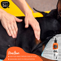 Wagging Tails Soothing Massage Pets Oil - 200 ml -Pack of 2 |Massage Oil for Dogs, Cats, and Pets with Vitamin E | Natural Oil use to Controls Hair Fall & Improves Coat Shine and Softness