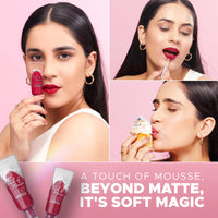 Hilary Rhoda Touch Of Mousse Lipstick | Matte Finish & Long Lasting | Infused with Vitamin E | Weightless & Liquid Lipstick with Mousse Finish | Smudge & Water Proof | Vegan - 5ml (Ruby Pink - Shade 08)