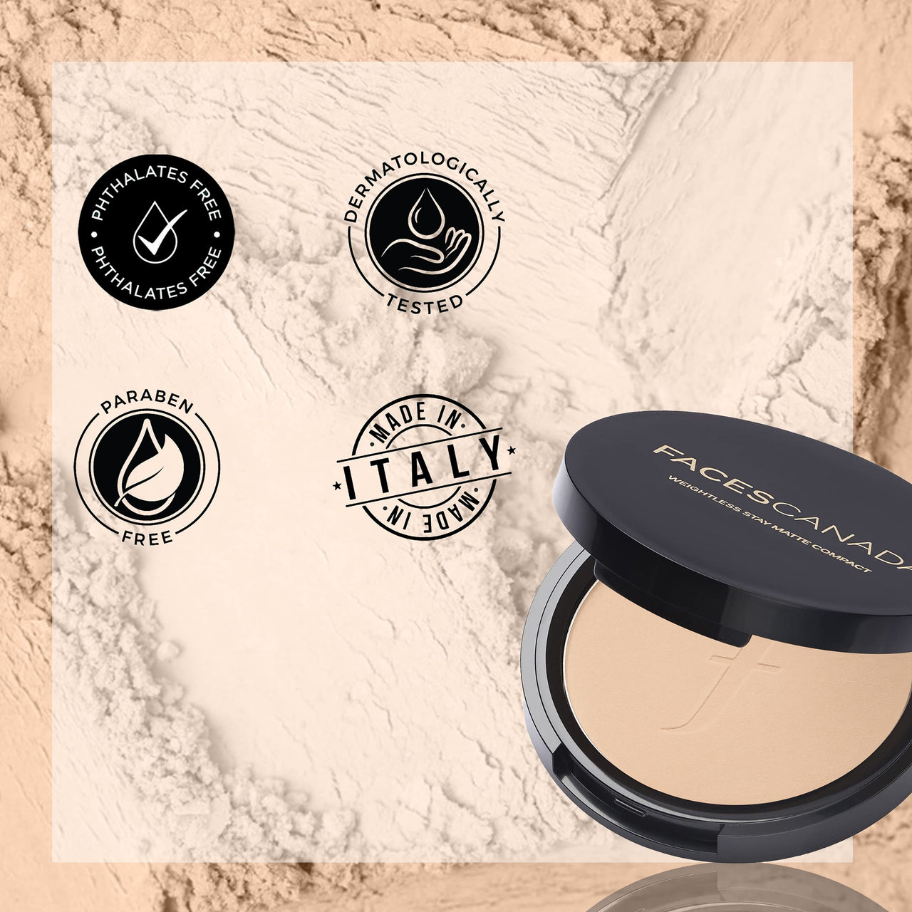 FACESCANADA Faces Canada Weightless Stay Matte Finish Compact Powder - Beige,9 G|Non Oily Matte Look|Evens Out Complexion|Hides Imperfections|Blends Effortlessly|Pressed Powder For All Skin Types