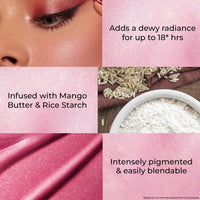 Just herbs Halo Glow Drop Blush Mango Butter + Rice Starch, Weightless Creamy Liquid Blush 10 ml (Strawberry Dip)